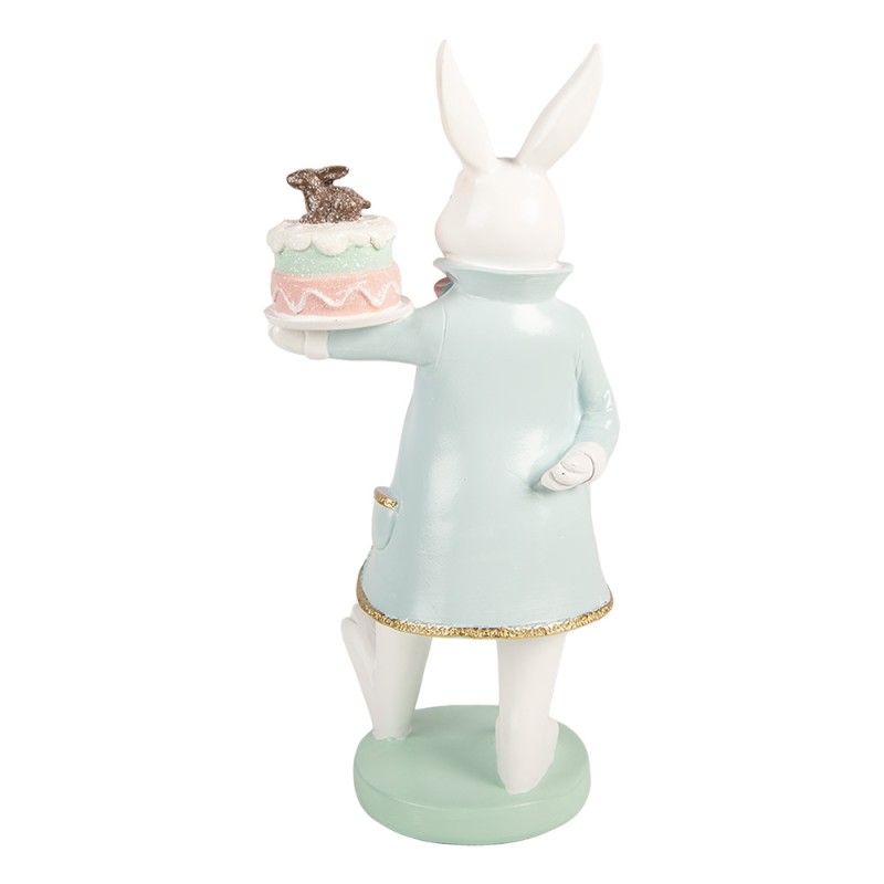 Clayre & Eef Dekorationsfigur Kaninchen 13x11x28 cm Weiß Kunststoff