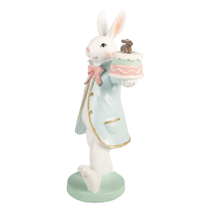 Clayre & Eef Dekorationsfigur Kaninchen 13x11x28 cm Weiß Kunststoff