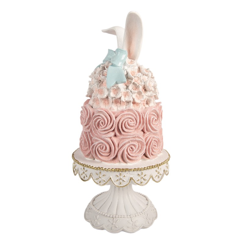 Clayre & Eef Dekorationsfigur Kuchen Ø 17x35 cm Weiß Kunststoff