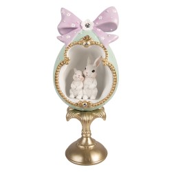 Clayre & Eef Decoratie Beeld Ei 17x16x41 cm Wit Kunststof