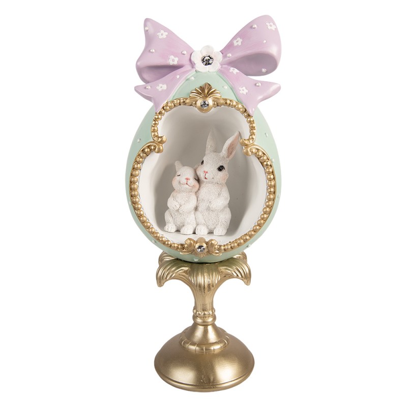 Clayre & Eef Decoratie Beeld Ei 17x16x41 cm Wit Kunststof