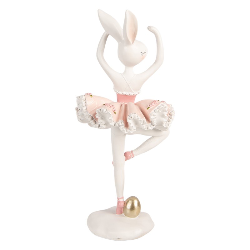 Clayre & Eef Dekorationsfigur Kaninchen 16x16x35 cm Weiß Kunststoff