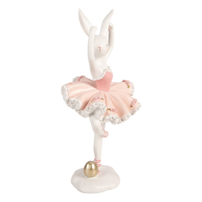 Clayre & Eef Dekorationsfigur Kaninchen 16x16x35 cm Weiß Kunststoff