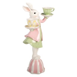 Clayre & Eef Kandelaar Konijn 23x13x41 cm Wit Kunststof