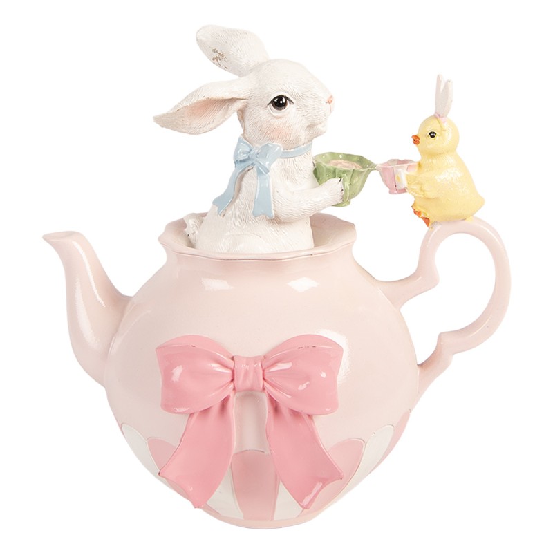 Clayre & Eef Dekorationsfigur Kaninchen 20x14x20 cm Weiß Kunststoff