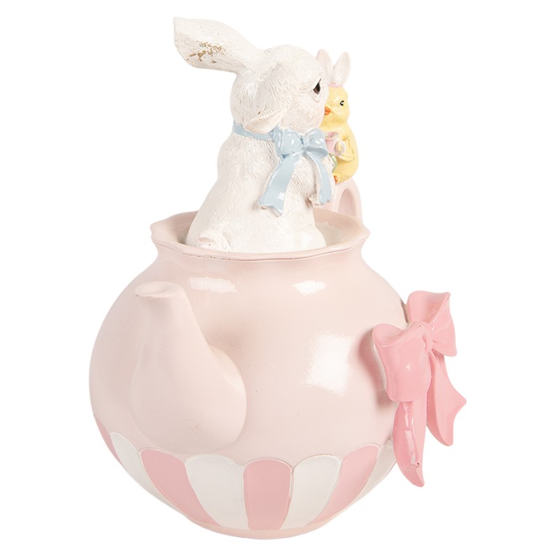 Clayre & Eef Dekorationsfigur Kaninchen 20x14x20 cm Weiß Kunststoff