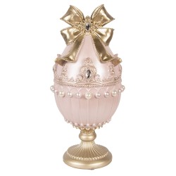 Clayre & Eef Decoratie Beeld Ei Ø 15x31 cm Roze Kunststof