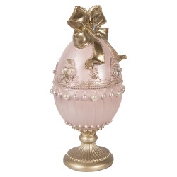 Clayre & Eef Decoratie Beeld Ei Ø 15x31 cm Roze Kunststof