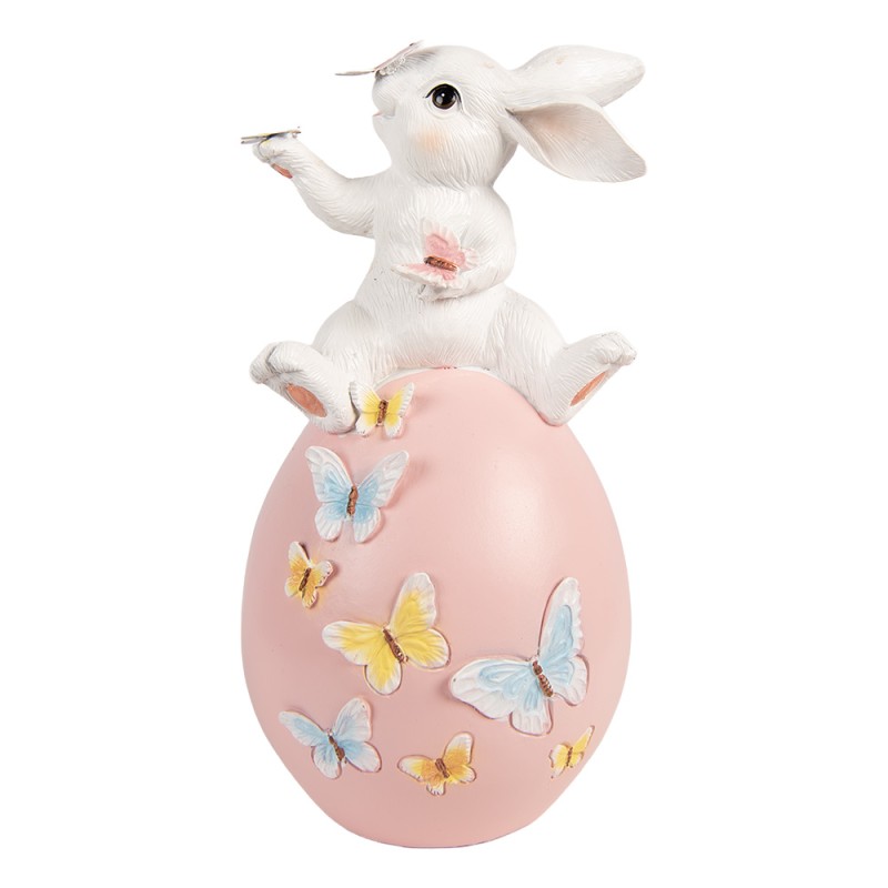 Clayre & Eef Dekorationsfigur Kaninchen 16x15x29 cm Weiß Kunststoff