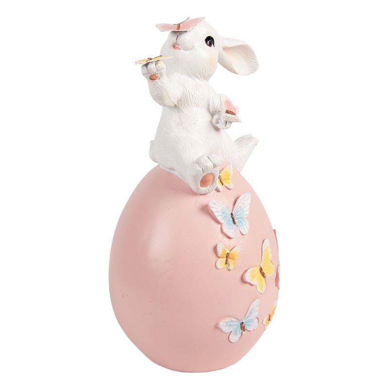 Clayre & Eef Dekorationsfigur Kaninchen 16x15x29 cm Weiß Kunststoff