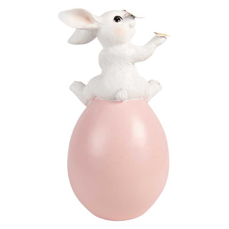 Clayre & Eef Dekorationsfigur Kaninchen 16x15x29 cm Weiß Kunststoff