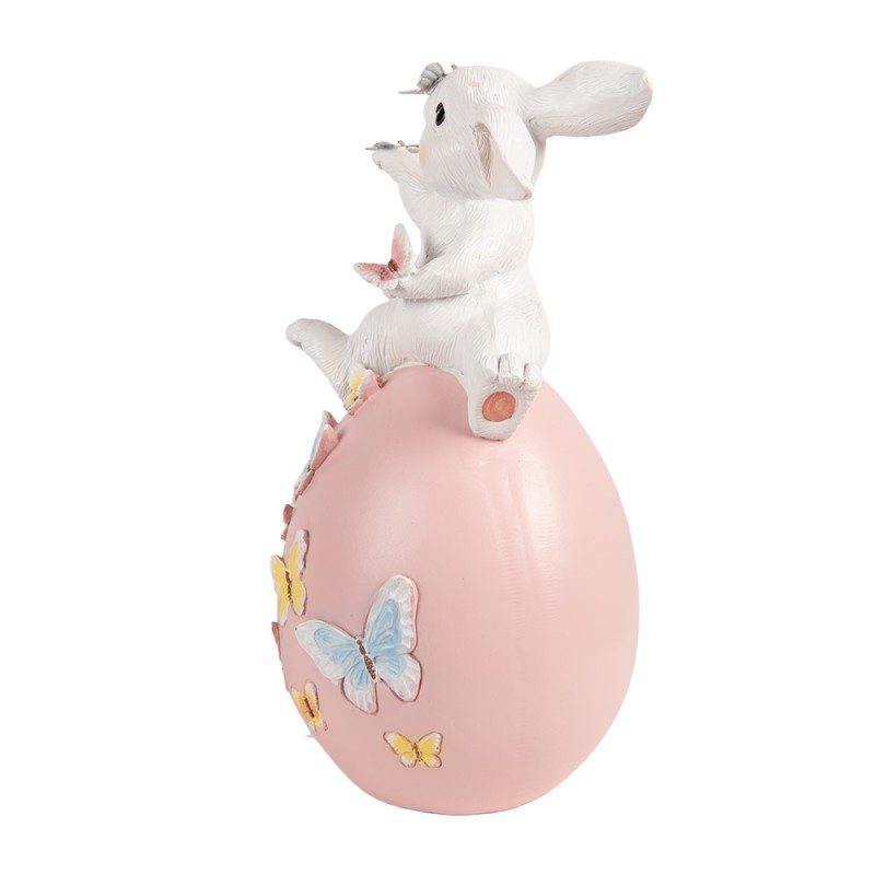 Clayre & Eef Dekorationsfigur Kaninchen 16x15x29 cm Weiß Kunststoff