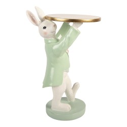 Clayre & Eef Dekorationsfigur Kaninchen 19x14x28 cm Weiß Kunststoff