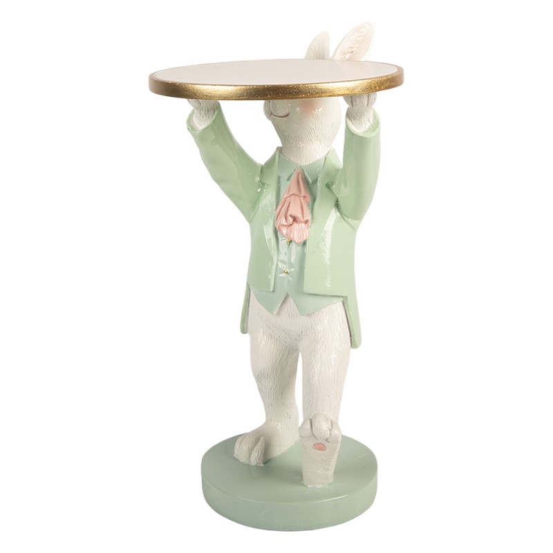 Clayre & Eef Dekorationsfigur Kaninchen 19x14x28 cm Weiß Kunststoff