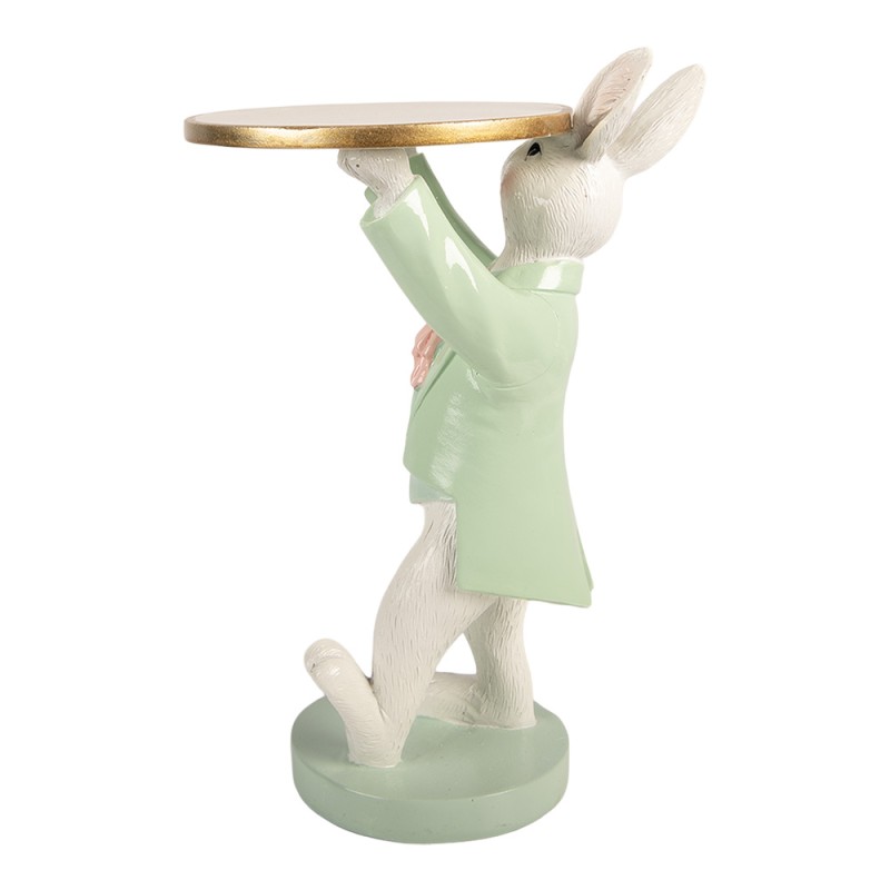 Clayre & Eef Dekorationsfigur Kaninchen 19x14x28 cm Weiß Kunststoff