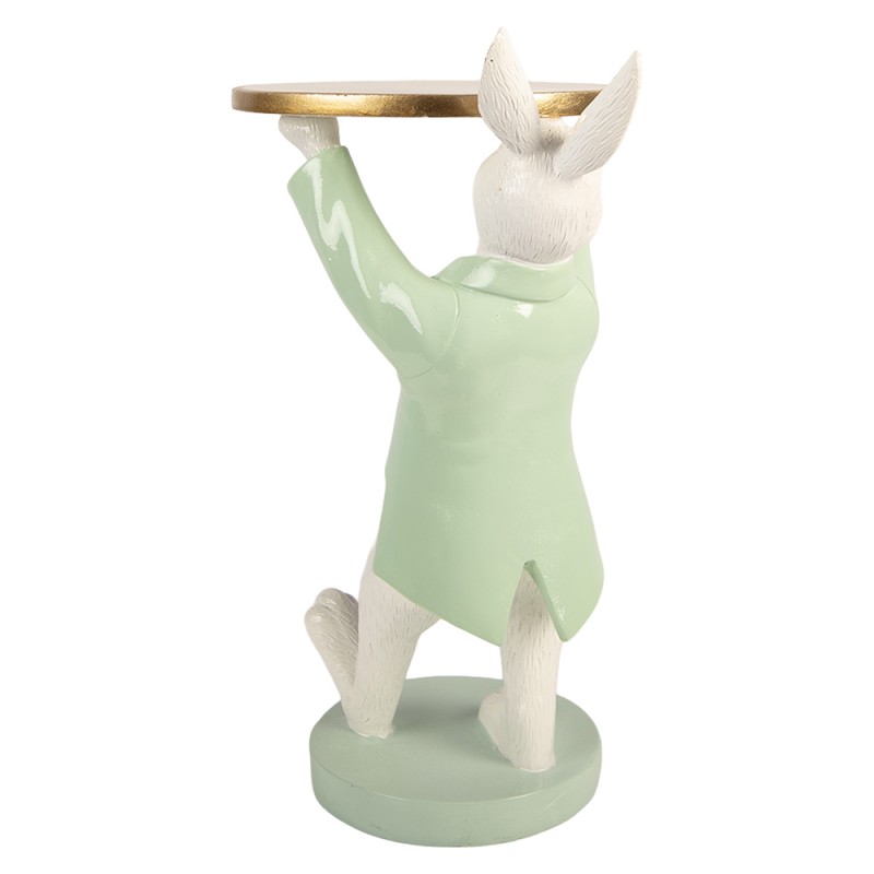 Clayre & Eef Dekorationsfigur Kaninchen 19x14x28 cm Weiß Kunststoff