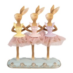 Clayre & Eef Decoratie Beeld Konijn 23x8x25 cm Bruin Kunststof