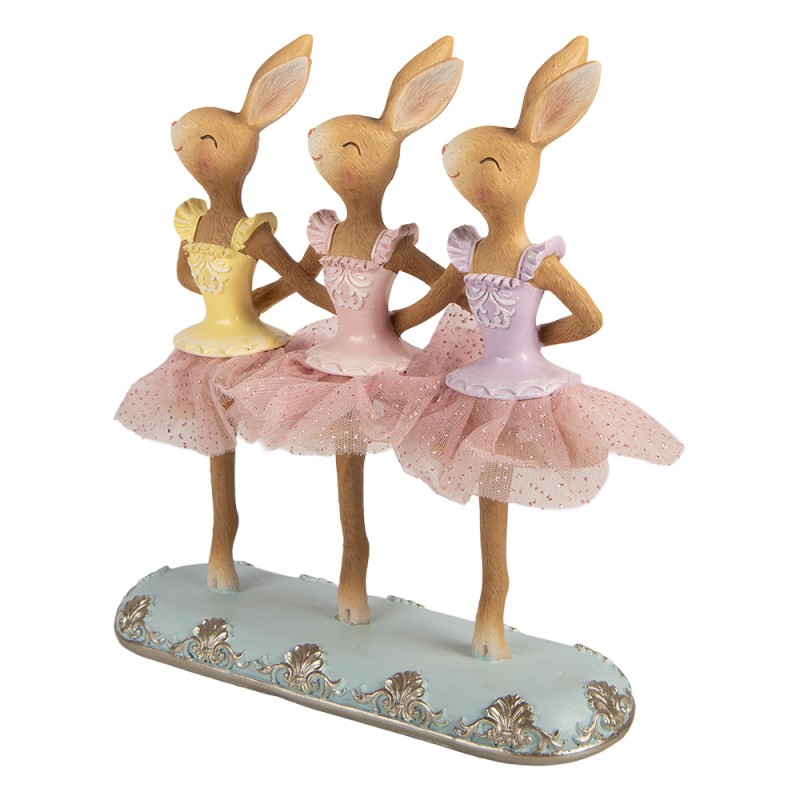 Clayre & Eef Decoratie Beeld Konijn 23x8x25 cm Bruin Kunststof