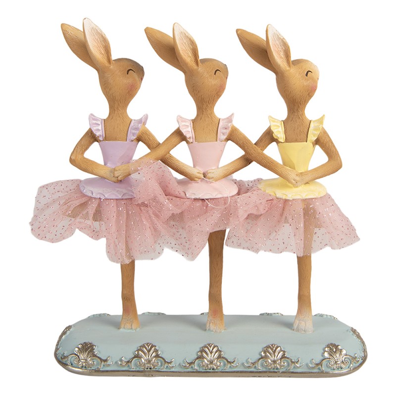 Clayre & Eef Decoratie Beeld Konijn 23x8x25 cm Bruin Kunststof