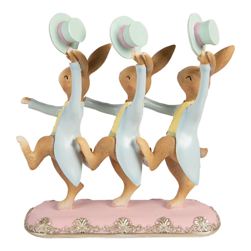 Clayre & Eef Decoratie Beeld Konijn 23x8x25 cm Bruin Kunststof