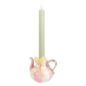 Clayre & Eef Kerzenständer Teekanne 13x10x11 cm Rosa Kunststoff