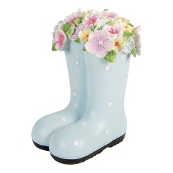 Clayre & Eef Dekorationsfigur Stiefel 20x18x26 cm Blau Kunststoff