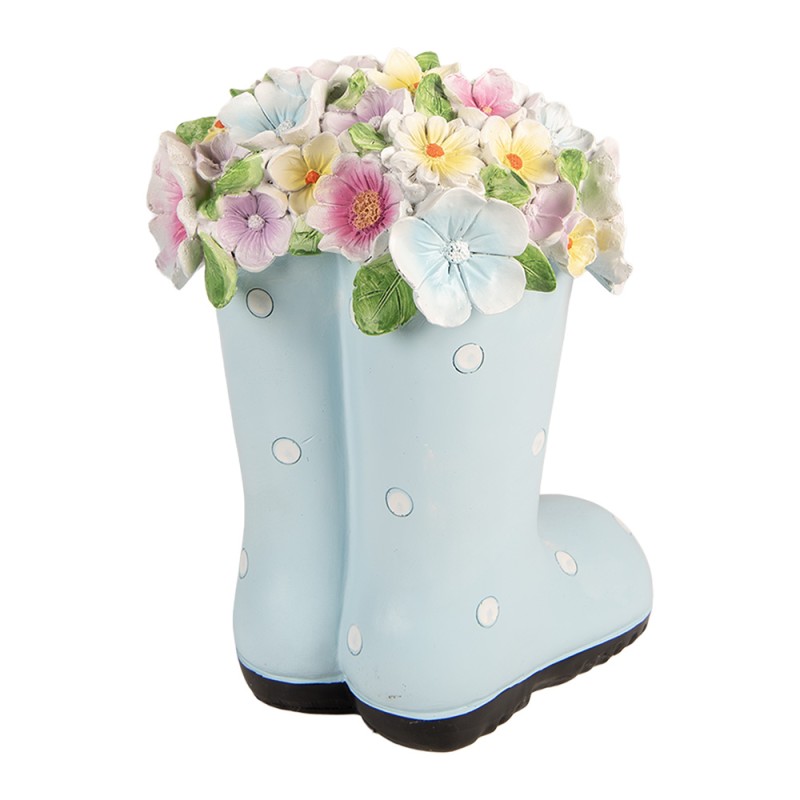 Clayre & Eef Dekorationsfigur Stiefel 20x18x26 cm Blau Kunststoff