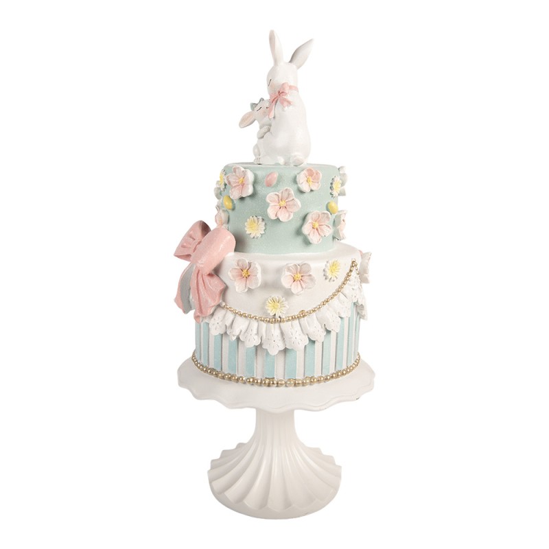 Clayre & Eef Dekorationsfigur Kuchen Ø 20x45 cm Weiß Kunststoff