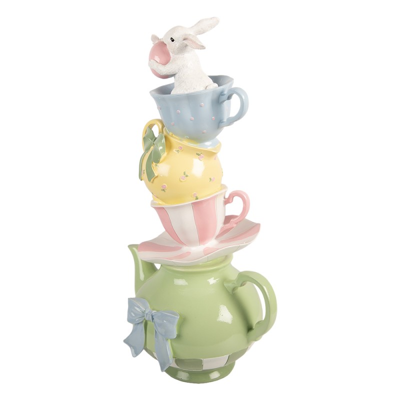 Clayre & Eef Dekorationsfigur Kaninchen 25x19x45 cm Grün Kunststoff