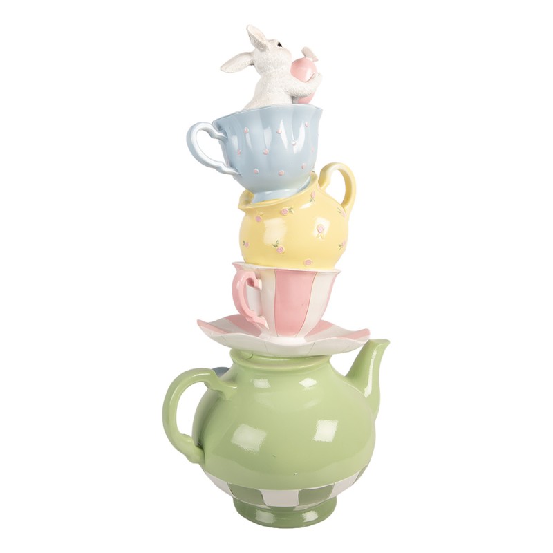 Clayre & Eef Dekorationsfigur Kaninchen 25x19x45 cm Grün Kunststoff