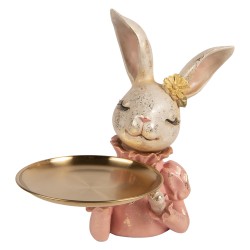 Clayre & Eef Dekorationsfigur Kaninchen 27x24x30 cm Beige Kunststoff