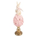 Clayre & Eef Dekorationsfigur Kaninchen Ø 11x32 cm Beige Kunststoff
