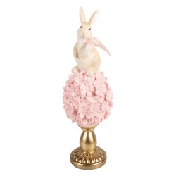 Clayre & Eef Dekorationsfigur Kaninchen Ø 11x32 cm Beige Kunststoff