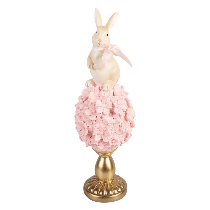 Clayre & Eef Dekorationsfigur Kaninchen Ø 11x32 cm Beige Kunststoff