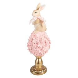 Clayre & Eef Dekorationsfigur Kaninchen Ø 11x32 cm Beige Kunststoff