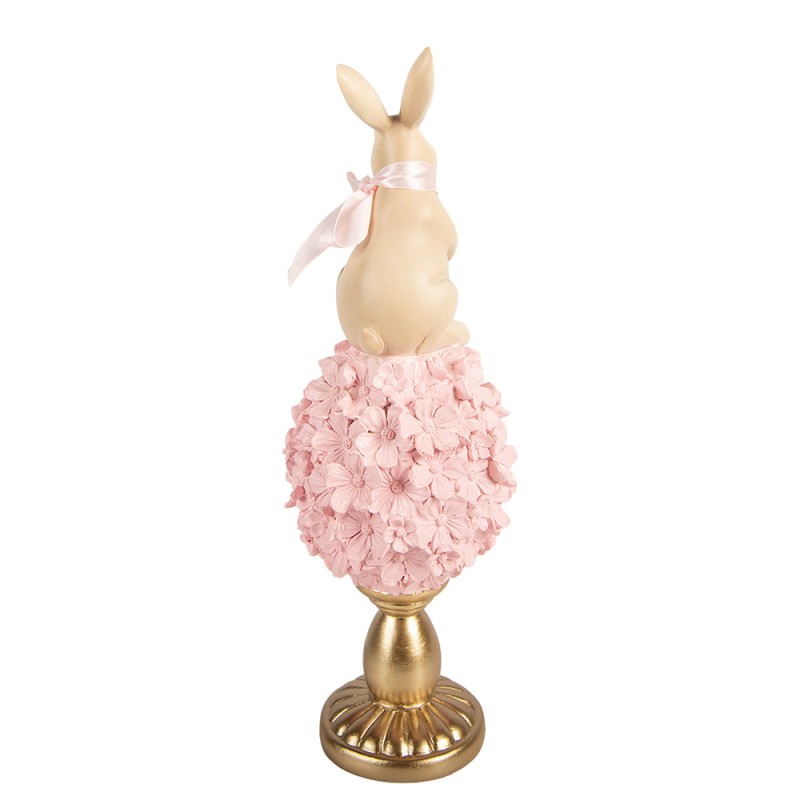 Clayre & Eef Dekorationsfigur Kaninchen Ø 11x32 cm Beige Kunststoff