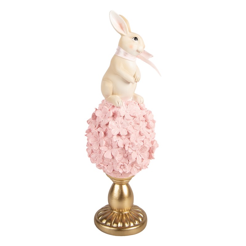 Clayre & Eef Dekorationsfigur Kaninchen Ø 11x32 cm Beige Kunststoff