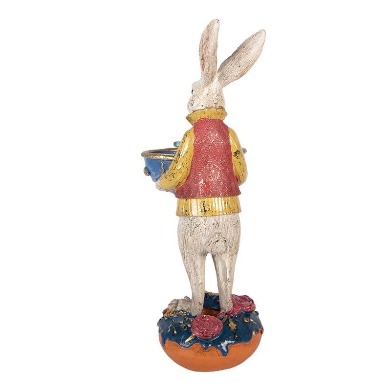 Clayre & Eef Dekorationsfigur Kaninchen 12x10x28 cm Beige Kunststoff