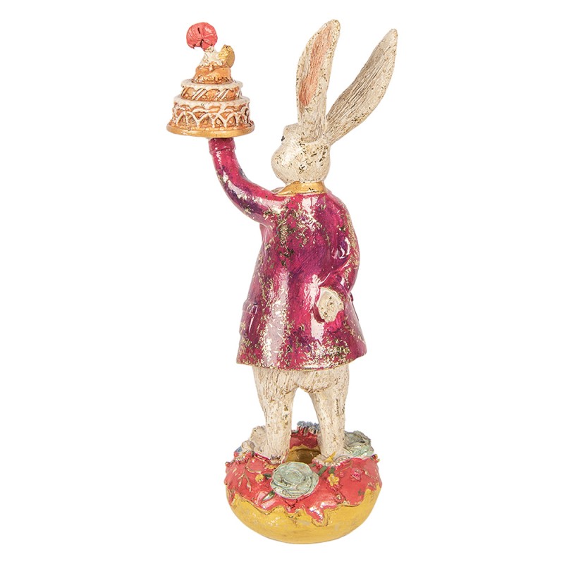 Clayre & Eef Dekorationsfigur Kaninchen 14x10x30 cm Beige Kunststoff