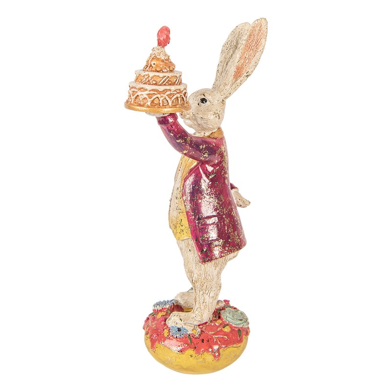 Clayre & Eef Dekorationsfigur Kaninchen 14x10x30 cm Beige Kunststoff