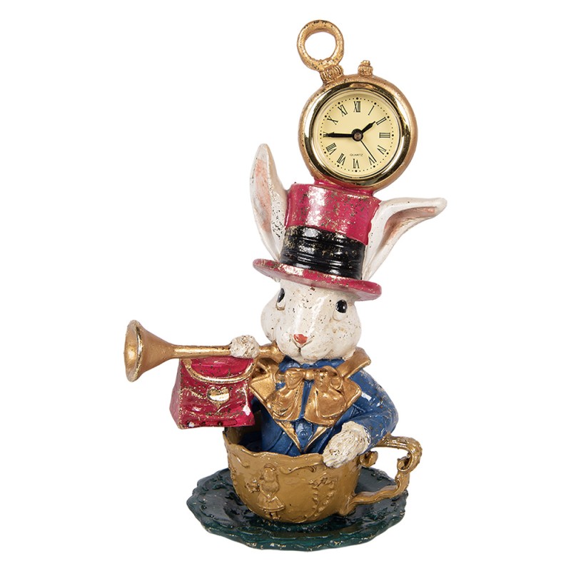 Clayre & Eef Dekorationsfigur Kaninchen 15x11x23 cm Beige Kunststoff