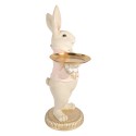 Clayre & Eef Statuetta decorativa Coniglio 39x24x70 cm Beige Plastica