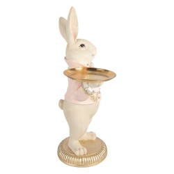 Clayre & Eef Statuetta decorativa Coniglio 39x24x70 cm Beige Plastica