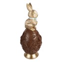 Clayre & Eef Decoratie Beeld Konijn Ø 26x62 cm Goudkleurig Kunststof