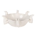 Clayre & Eef Bol de décoration Lapin 21x20x7 cm Blanc Céramique
