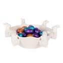 Clayre & Eef Bol de décoration Lapin 21x20x7 cm Blanc Céramique