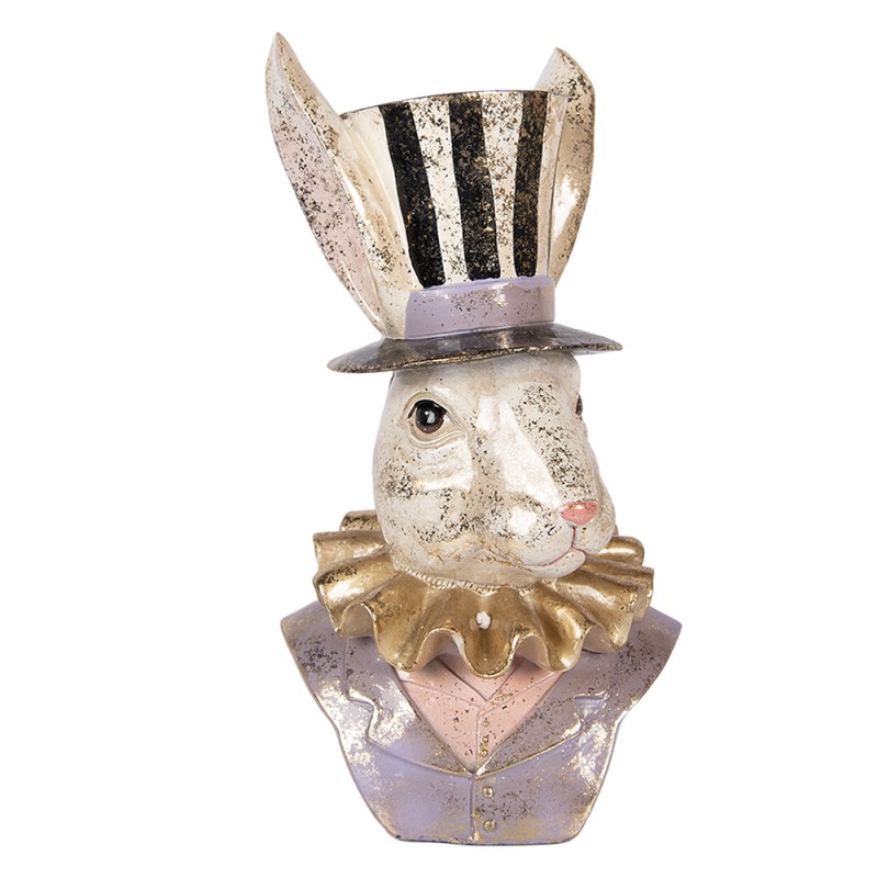 Clayre & Eef Decorative Figurine Rabbit 14x12x27 cm Beige Plastic