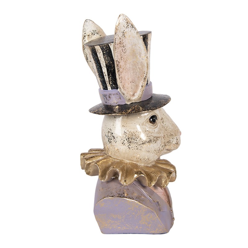 Clayre & Eef Decorative Figurine Rabbit 14x12x27 cm Beige Plastic