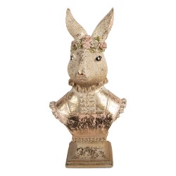 Clayre & Eef Dekorationsfigur Kaninchen 16x11x31 cm Beige Kunststoff