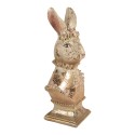 Clayre & Eef Dekorationsfigur Kaninchen 16x11x31 cm Beige Kunststoff